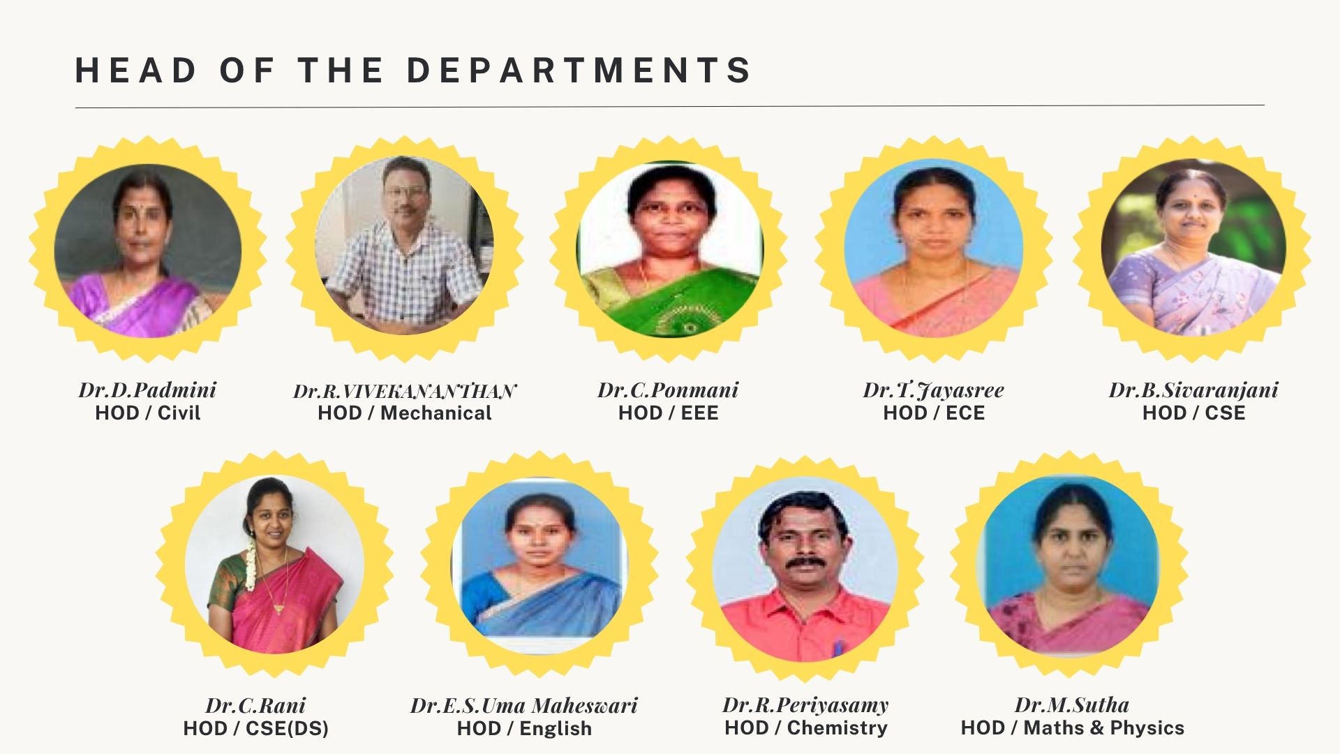 Our HoD's